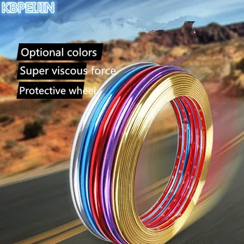

8M Car Styling Chromium Plated Strip Rims blade Tire Protection Sticker for Buick regal gs excelle encore lacrosse Accessories
