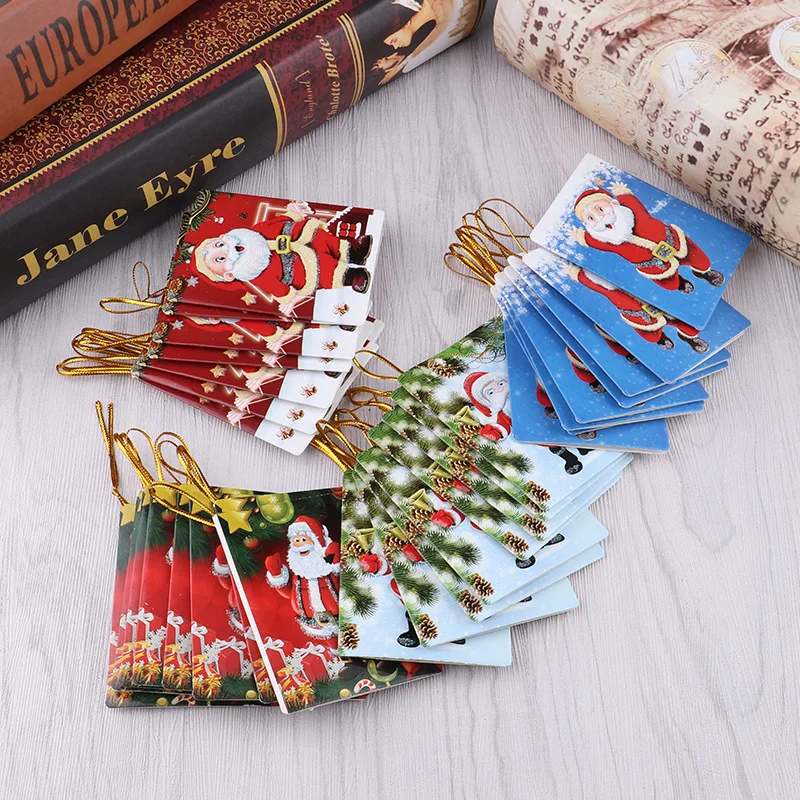 

2020 New Year 1set 128 Pcs Christmas Decorations Christmas Pendant Christmas Tree Greeting Card Pendant 6cm Christmas Decoration