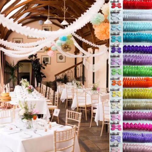 

New 30G 3.6M Hanging Tissue Paper Clovers Garland String Party Home Decoration 21 Colors