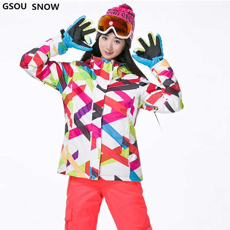 Gsou snow 30 градусов брендовая зимняя куртка для сноуборда женщин Водонепроницаемая