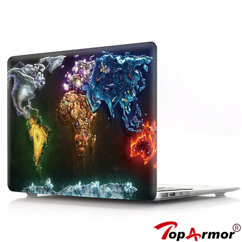 Чехол для ноутбука TopArmor World Map с цветочным принтом MacBook Air Pro Retina 11 12 13 15 дюймов чехол