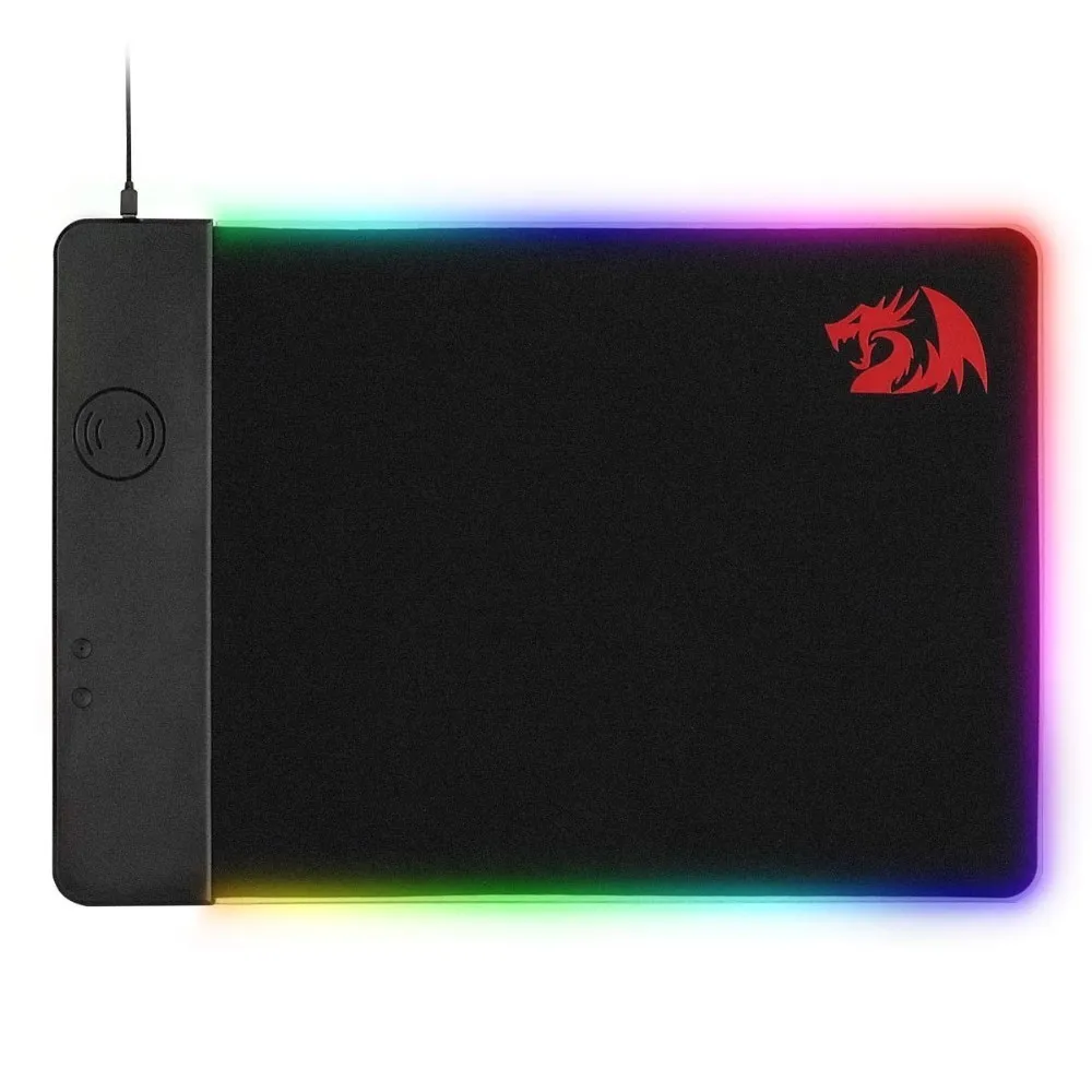 Redragon P025 Qi 10 Вт Беспроводное зарядное устройство Led RGB мышь с подсветкой Pad Xl большой мягкий резиновый игровой коврик для мыши ноутбук Pc Gamer - Цвет: RGB