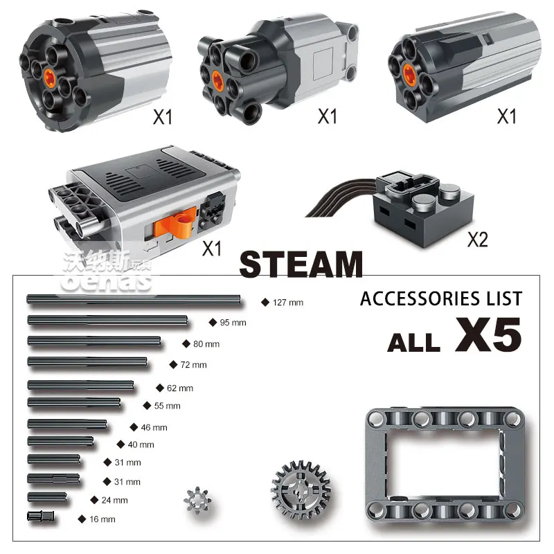 

Moc! Steam set Battery Power Function Mindstorms Electric Motors 16511 99499 58120 58121 Fit legoIN Building Blocks Bricks Parts