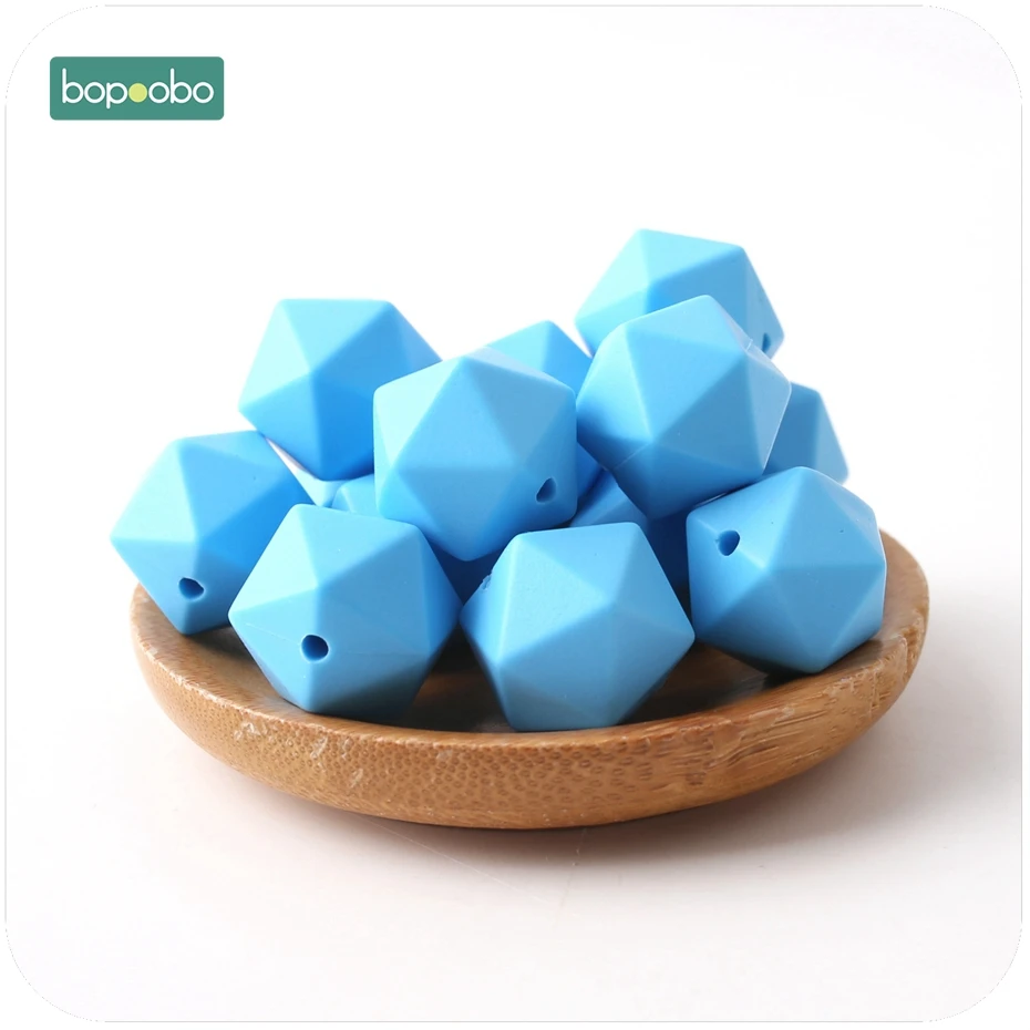 Bopoobo детские Новые силиконовые шестигранные Восьмиугольные бусины 17 мм шт. 5 можно жевать игрушки для коляски DIY Ювелирные изделия