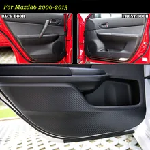 Brand New 1 Set Interior 3D Carbon Fiber Doors Side Edge Anti-kick Protection Pad Sticker For Mazda 6 2006-13