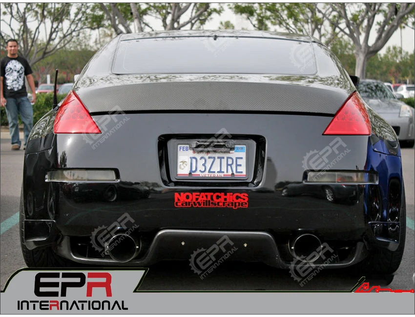 Задний диффузор из углеродного волокна для Nissan 2003-2008 Z33 350z TS, подходит для Infiniti G35 Coupe 2D JDM Glossy Fibre Bumper Splitter