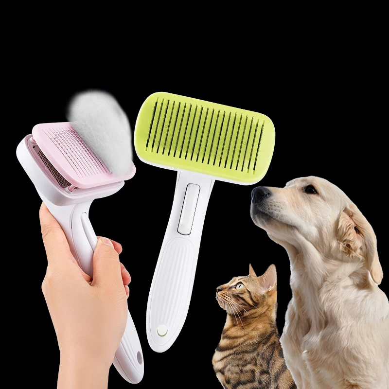 

OUYXR Cat Dog Hairbrush Comb Pet Fur Shedding Tool Brush Comb Quick Clean Short Long Hair Grooming Hair Removal Accessories