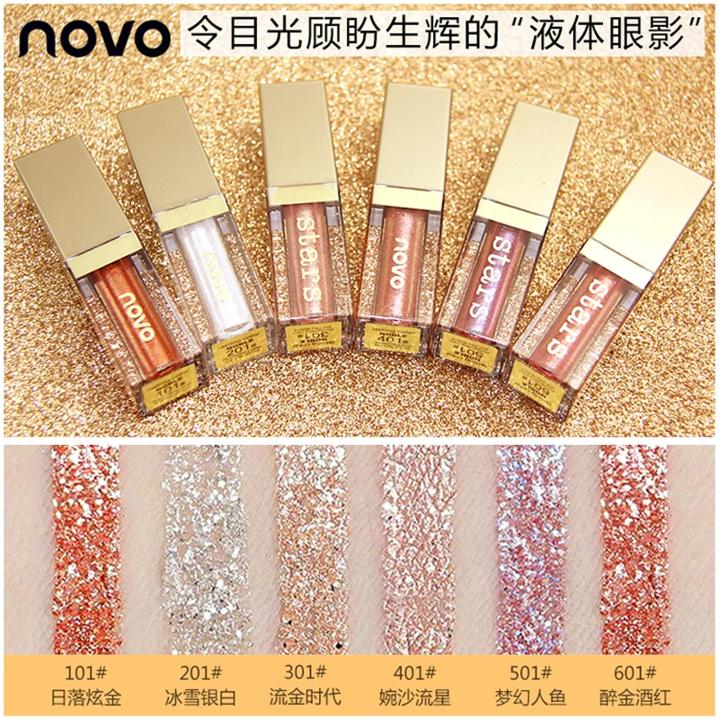 Novo Diamond Liquid Eyeshadow 4.5ml Glitter Blingbling Eye Shadow Starlight Dazzling Color Shine Waterproof Metallic Makeup Novo Diamond Liquid Eyeshadow 4.5ml Glitter Blingbling Eye Shadow Starlight Dazzling Color Shine Waterproof Metallic Makeup