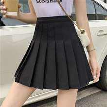 Летняя новая женская одежда белая Корейская Высокая талия Юбка Повседневная мода бренд ulzzang однотонные плиссированные юбки черные женские