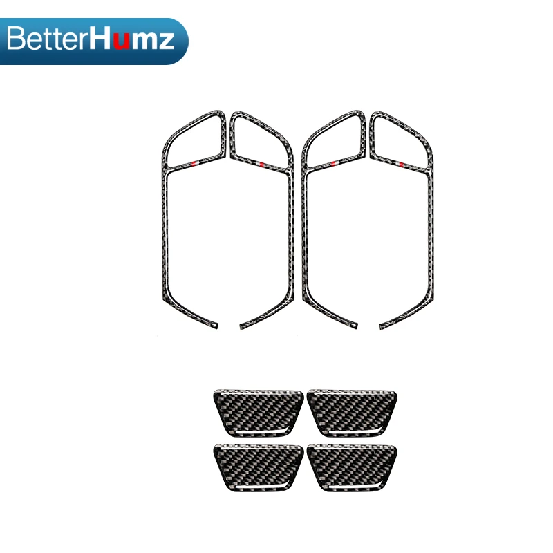 Углеродное волокно интерьер автомобиля дверные ручки крышки отделка наклейки для дверного кармана украшение для Audi A4 2009- автомобильные аксессуары Стайлинг