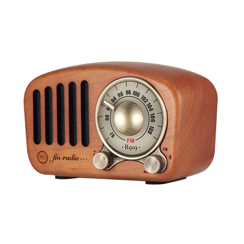 Vintage Radio Retro Bluetooth Speaker - Wooden Fm Radio Classic Style, Strong Bass Enhancement, Loud Volume, Supports Aux Tf C