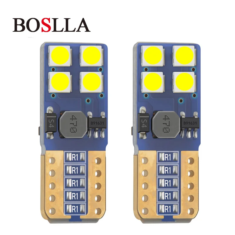 

BOSLLA T10 Canbus LED W5W Bulb T10 12V Car Interior led Light W5W 6000K White Super Bright 8smd 3030 Chip Car Clearance light