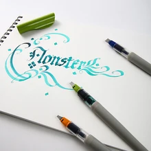 Ручка-вкладыш, английская каллиграфия, комиксы, градиентная кисть, чернила, параллельный дизайн, Набор ручек, 1,5 мм, 2,4 мм, 3,8 мм, 6 мм, с бонусными чернилами