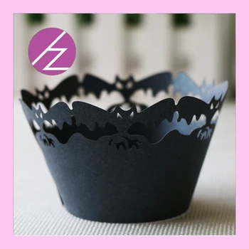 

50pcs Halloween Decoration Laser Cut Paper Cupcake Wrapper Liner Baking Cup For Home Wedding Birthday Festive Party Decoration