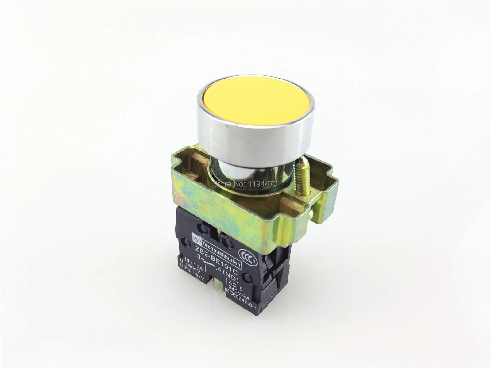 

1pcs/Lot XB2 BA51 XB2-BA51 Yellow Self-reset Momentary Flush Pushbutton 1 N/O Flat Push Button Switch Replace Telemecanique