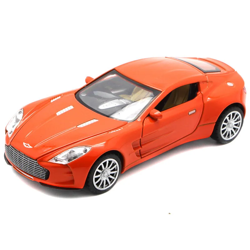Ceny 132 Aston Martin ze stopu Super wyścigi samochodowe Diecast sześć drzwi Model dźwiękiem i światłem kolekcja zabawki dla chłopca dzieci Hot prezent koła