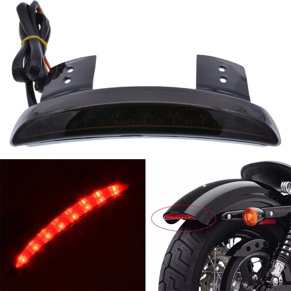 Red Motorcycle LED Stop Tail Light Harley Cafe Racer Bobber Chopper Universal