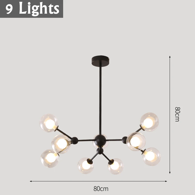 Новая светодиодная Люстра для гостиной спальни kitchern домашняя люстра современная светодиодная потолочная люстра лампа освещение люстра - Цвет абажура: Black 9 lights