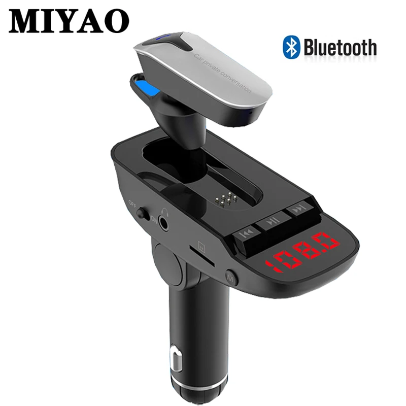 

Detachable Bluetooth Headset Wireless FM Transmitter Bluetooth Car Kit Handsfree MP3 Player Dual USB Quick Charger Radio Adapter
