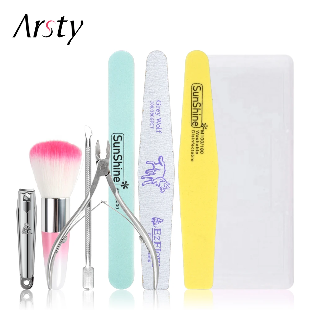 

8 Pcs/Pack Nail Tools Set Kit Nail File Buffer Sanding File Polishing Brush Dead Skin Fork Foam EVA Nail Clippers + Retail Box