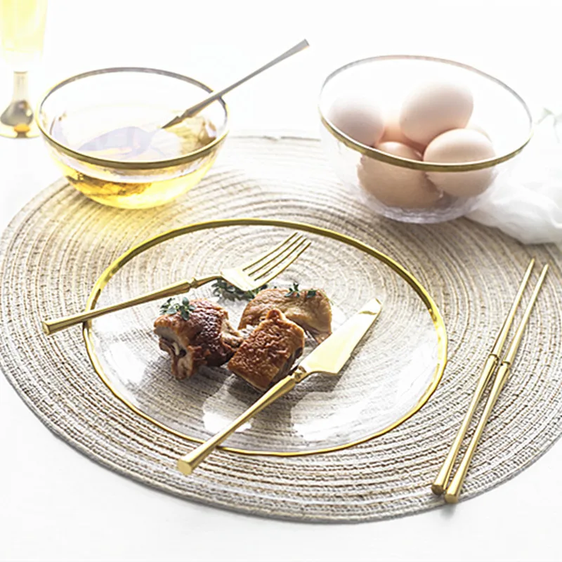 Stainless Steel Golden Cutlery Set Mirror Polishing Dinnerware Tableware Dinner Knife Fork Foods Tools Kitchen Accessories