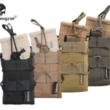 Emersongear Двухместный Модульная винтовка подсумок Emerson Тактический Утилита передач Молл Mag EM6035A коричневый черный