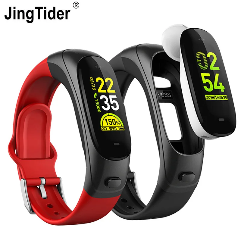 Buy V08S Bluetooth Earphone Smart Bracelet 2 in 1 0.96