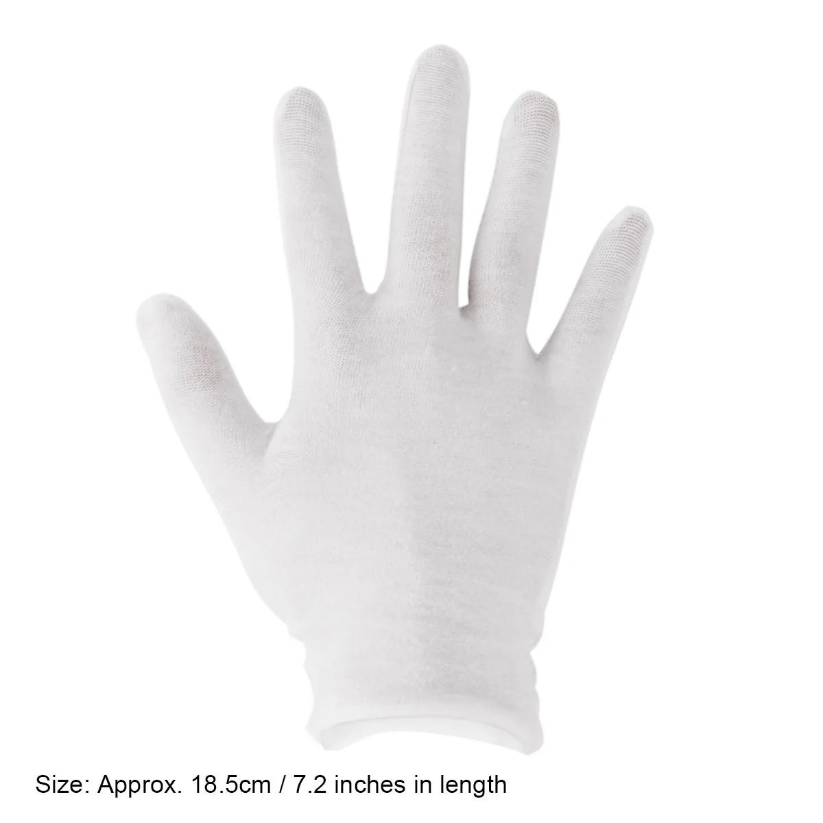 White Reusable Cotton Elastic Working Gloves for Dry Hand Moisturizing Cosmetic Eczema Hand Spa& Coin Jewelry Inspection Props