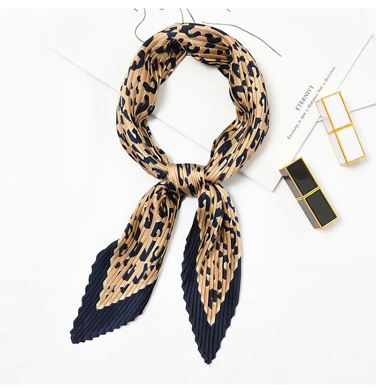 

Yishine 5 colors Wrinkle Neck Scarf Women Sexy Leopard Prints Fashion Crepe Kerchief Scarves New Headband Crumple Handlebag Wrap