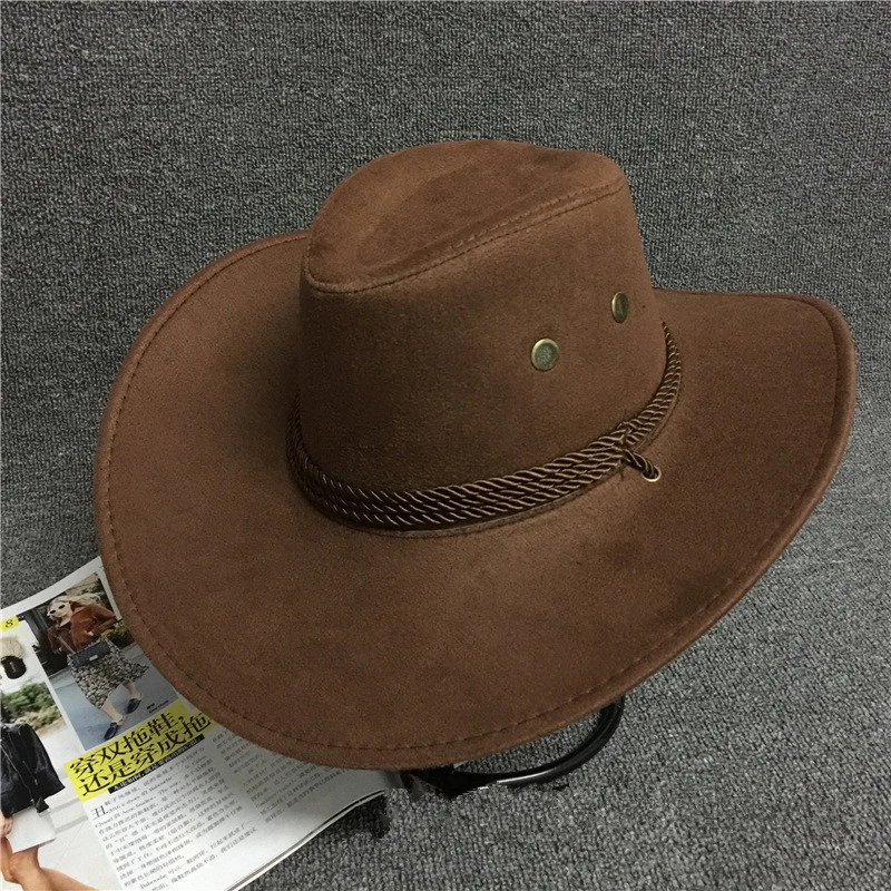 Унисекс хлопковая ковбойская шляпа для путешествий, кепки для выступлений, s ковбойские шляпы для женщин, одноцветные повседневные солнцезащитные козырьки, кепки для женщин и мужчин, крутые Западные Ковбойские шляпы - Цвет: brown