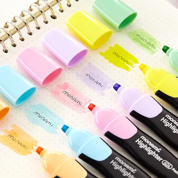 

TUNACOCO 6Colors Makaron Creative Modeling Fluorescent Pen BUJO Parts Mild Color Highlighter School Supplies