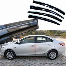 Jinke 4 шт оконные вентиляционные козырек от дождя Защита темного солнцезащитного экрана дефлекторы для Toyota Vios