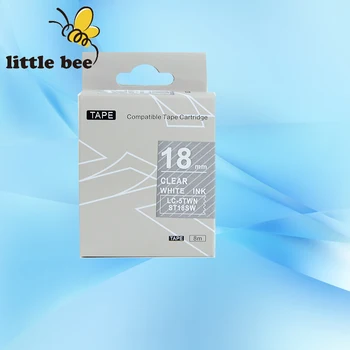 

1Pcs Compatible LC Tape ST18SW Label Tape 18mm White on Clear for KINGJIM Labelworks