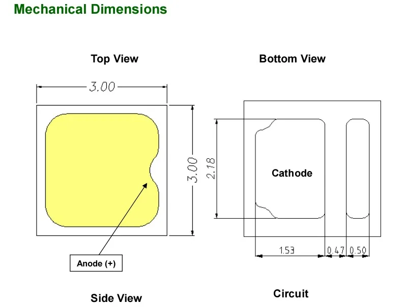 1000 шт./лот светодиодный CRI80 холодный белый 4700 K 5000 K 5300 K 1,5 W 6,4 V 200MA SMD 3030 посылка чипы