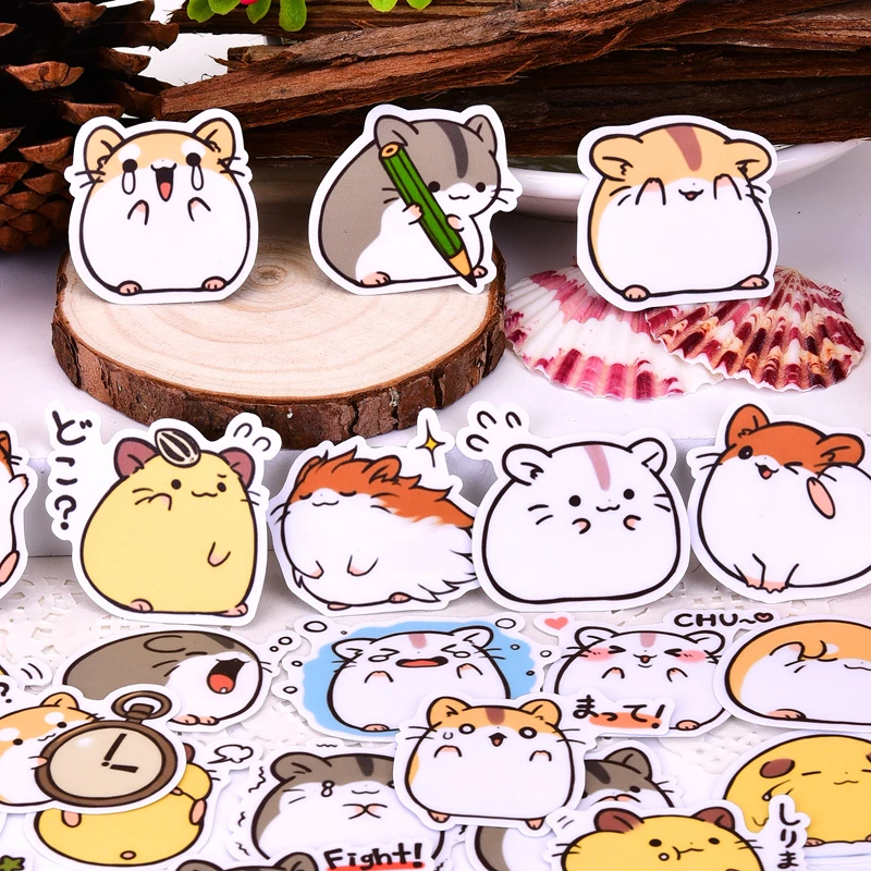 40pcs Creative kawaii Cute Cartoon Little hamster  scrapbooking stickers /decorative sticker /DIY craft photo albums/Children