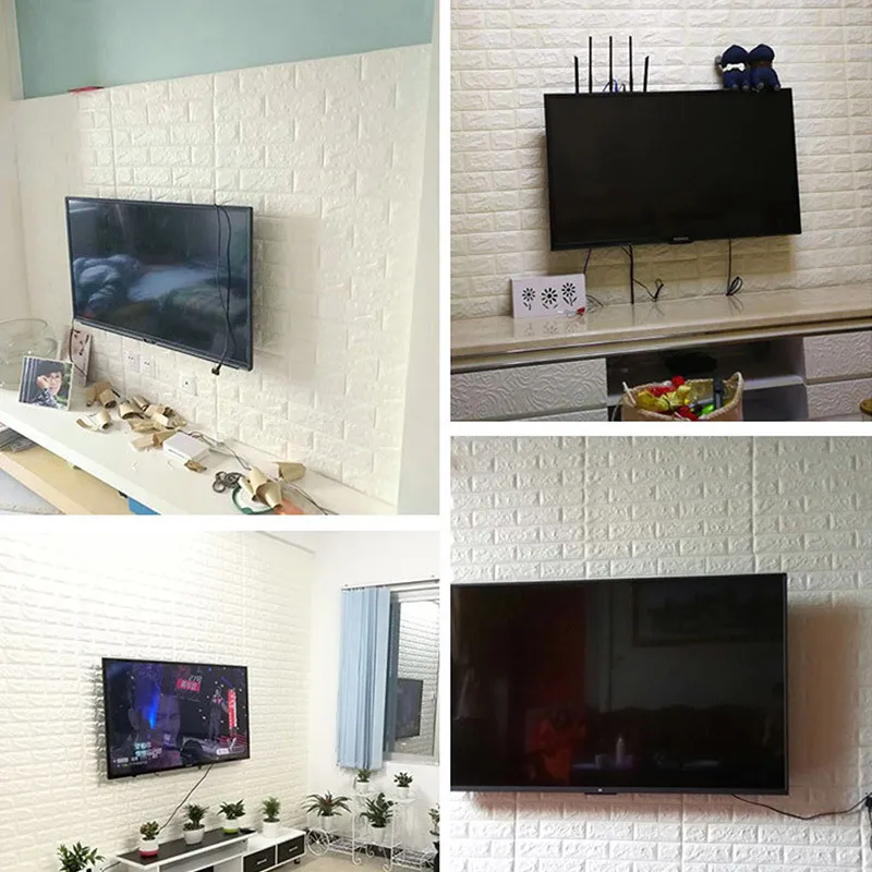 Cm Pe Foam 3d Steen Baksteen домашний декор muurstickers Обои Diy Muur Декор Woonkamer Дети Безопасность