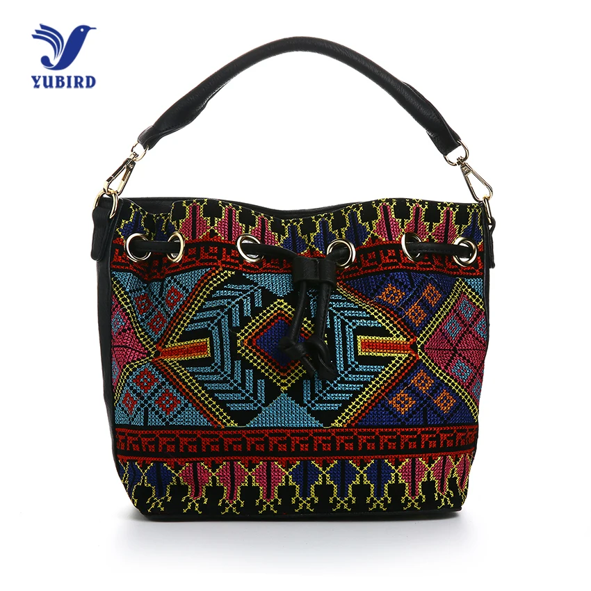 

YUBIRD Women Handbag Casual Tote Bags Shoulder Bag Female Pu Leather National Style Embroidery Crossbody Bags for Women Handbag