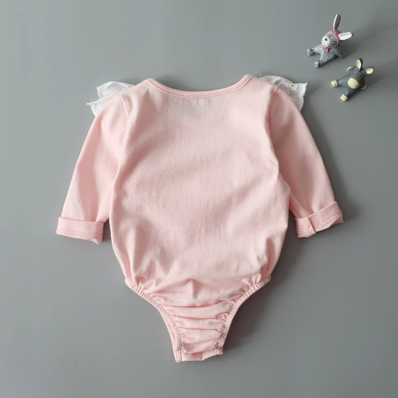 Spring Baby Girls Bodysuits Organic Cotton Newborn Infant Boutique