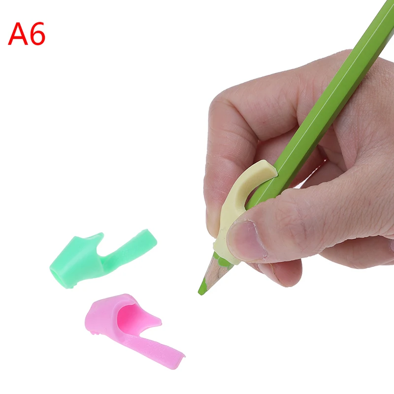 Новые 3 шт Силиконовые Детские Обучающие писательские инструменты пишущие ручки пишущие коррекционные устройства Детские Канцелярские принадлежности подарок - Цвет: A6