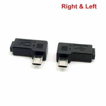 

9mm Long plug Connector 90 Degree Right & Left Angled Micro USB 2.0 5Pin Male to Female M to F Extension connector Adapter