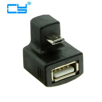 

180 Degree Up Right Angled Micro USB OTG to USB 2.0 Female Extension Adapter for Cell Phone & Tablet