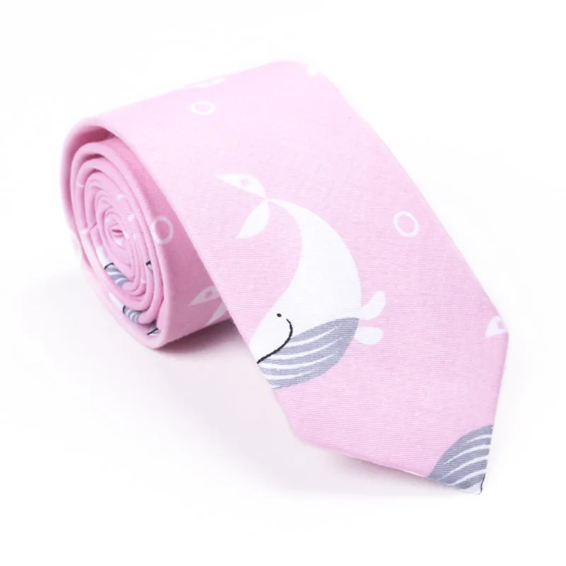 

Printed Cartoon Cotton Necktie Women's and Men's General Animal Pattern Necktie European and American Fashion Cotton Necktie Ins