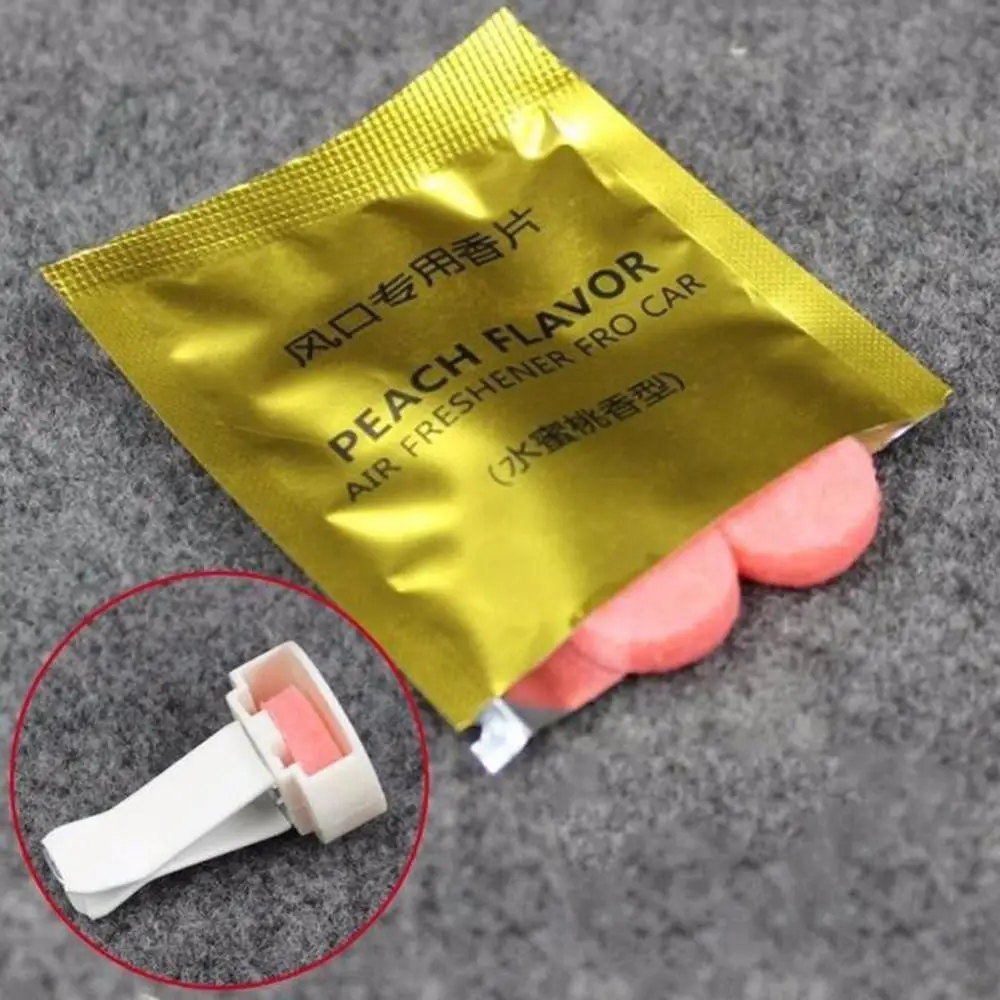 

2pcs Perfume Solid Car Air Freshener Flavor Air-conditioning Ventilation Clip Perfume Lemon, cologne, peach, lavender,Marine