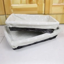 Breads Фрукты Вязаные плетеные корзины для хлеба лотки декоративная домашняя плетеная корзина для хранения с подкладкой