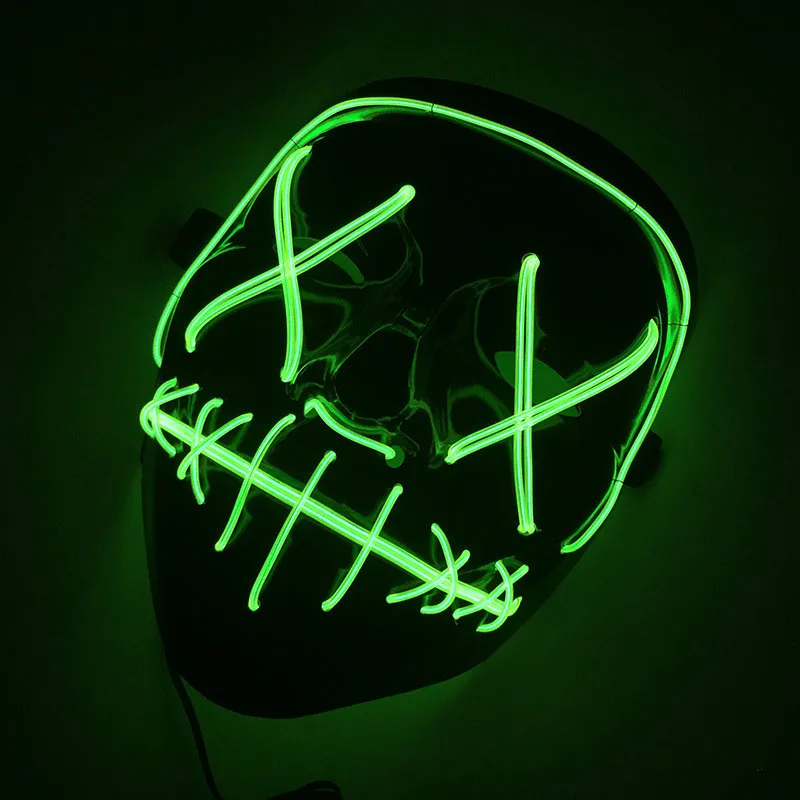 

New Halloween Mask LED Cold Light Mask Light Up Masks Party Black Horror Funny Masks Festival Cosplay Costume Supplies Highlight