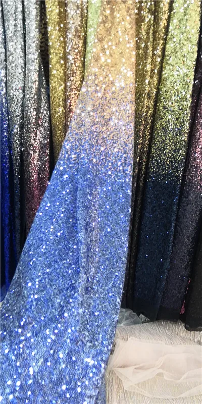 light blue gold Блестящий Градиент Блестки Ткань DIY блестящая ткань для платьев обувь сумки одежда сценические шоу торжества Свадебный декор - Цвет: light blue gold