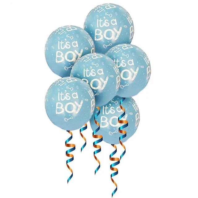 10 шт./компл. прозрачный 1st на день рождения воздушные шары синий розовый прозрачный круглый печатных шарики для детей День рождения номер 1 Игрушки для мальчиков и девочек мяч - Цвет: Blue Boy