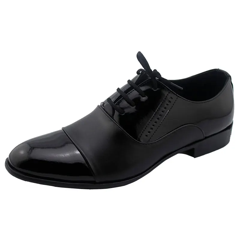Tangnest/Мужская обувь г. Модные Мужские модельные туфли из PU искусственной лакированной кожи белые и черные свадебные туфли оксфорды с острым носком размеры 38-44, XMP308 - Цвет: black