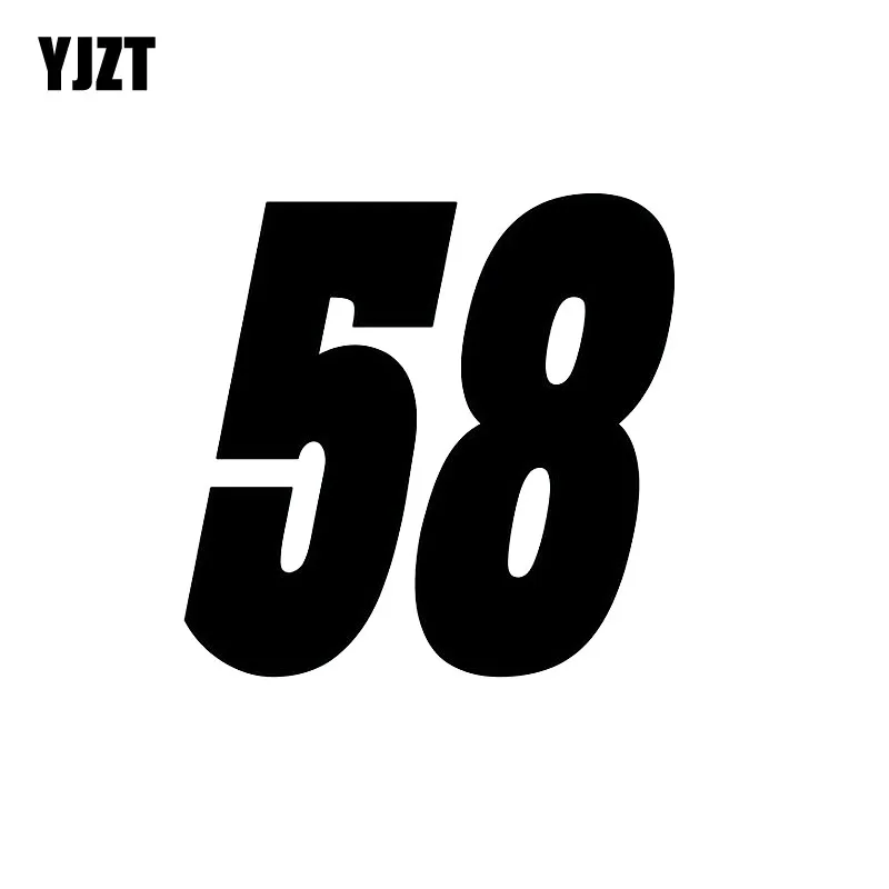 YJZT 13 см * 12 9 Забавный номер 58 Спортивная Виниловая наклейка для мотоцикла