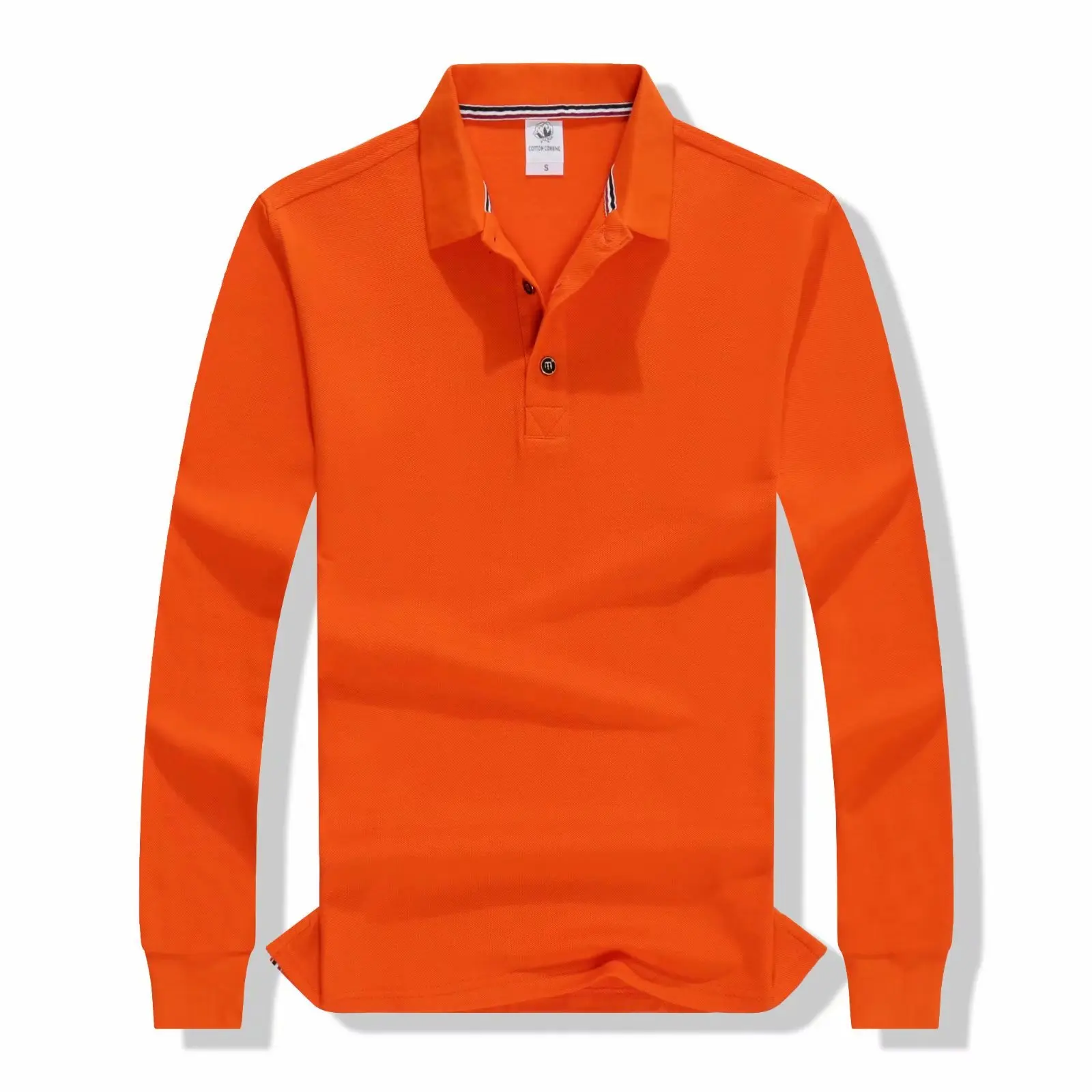 

GLENN BERGER High Quality Solid Cotton Polo Shirt Casual Polo Shirts men's Long sleeve polos shirt 2019 New Arrival polosshirt